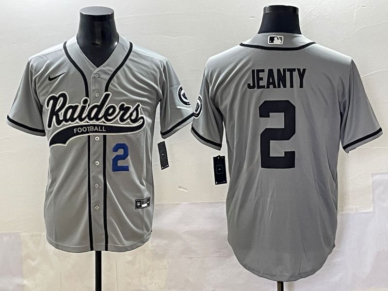 Men 2025 Oakland Raiders #2 Jeanty Grey Joint Name Nike Limited NFL Jersey style 13